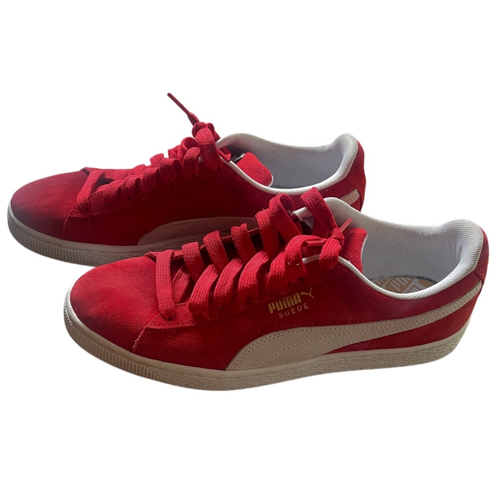 Puma Red/White Suede Sneakers Men’s Size 9.5